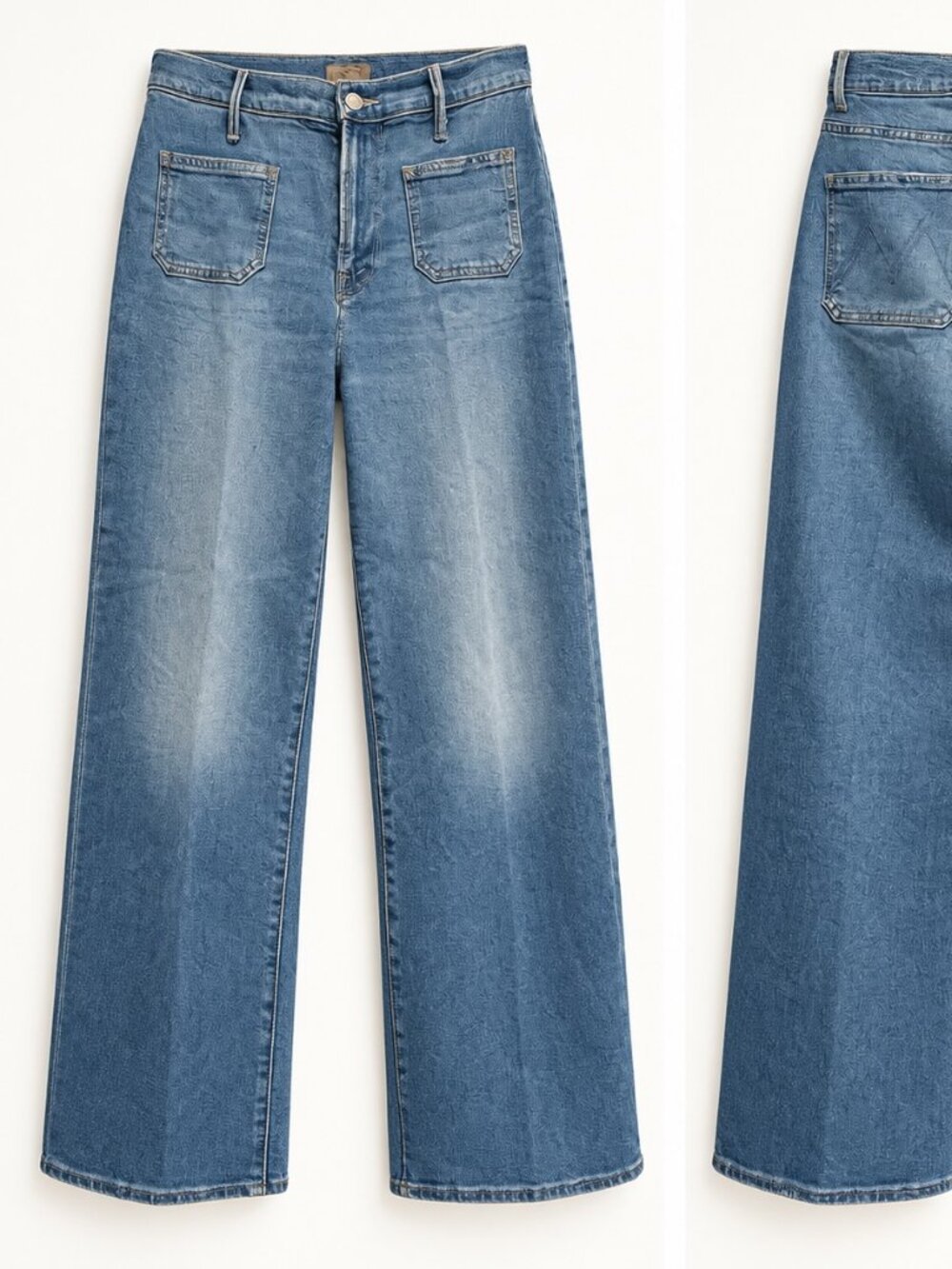 MOTHER The Maven Patch Pocket Ankle Wide Leg Jeans